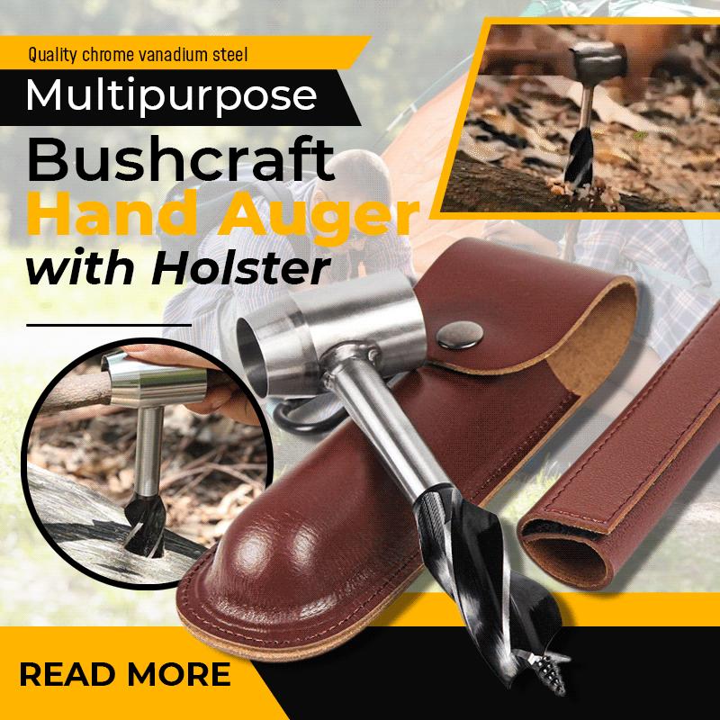 Bushcraft Hand Auger With Durable Holster For Outdoor Use