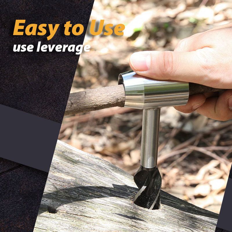 Bushcraft Hand Auger With Durable Holster For Outdoor Use