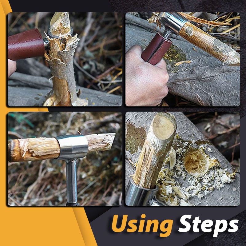 Bushcraft Hand Auger With Durable Holster For Outdoor Use