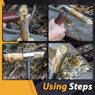 Bushcraft Hand Auger With Durable Holster For Outdoor Use
