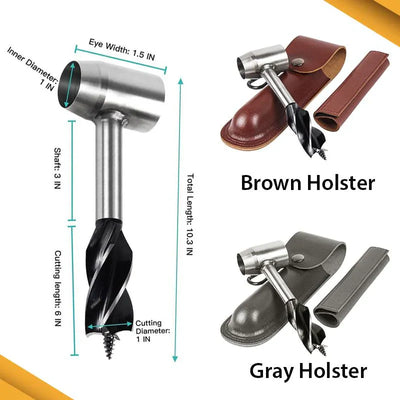 Bushcraft Hand Auger With Durable Holster For Outdoor Use