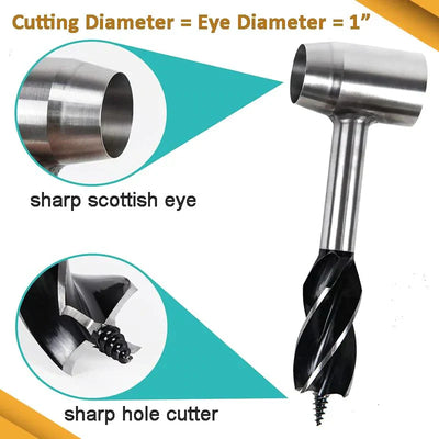 Bushcraft Hand Auger With Durable Holster For Outdoor Use