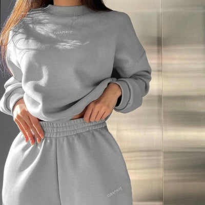 Fashion 2-Piece Set Round Neck Top And Pants Stylish Outfit
