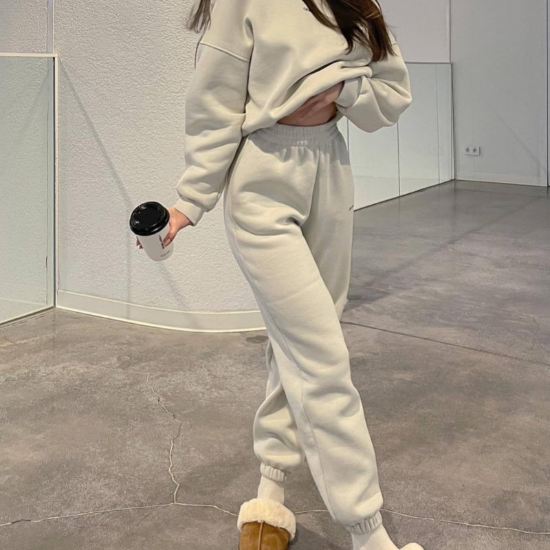 Fashion 2-Piece Set Round Neck Top And Pants Stylish Outfit