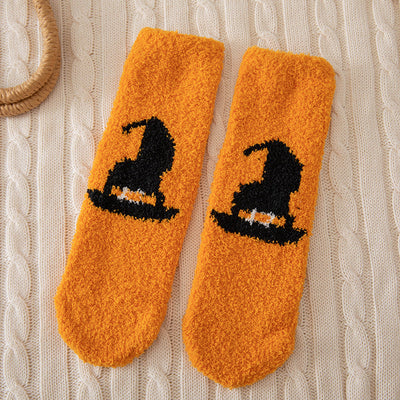 Halloween Floor Socks Fluffy Cozy Warm Soft Indoor Socks