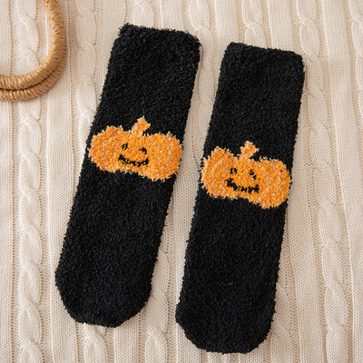 Halloween Floor Socks Fluffy Cozy Warm Soft Indoor Socks