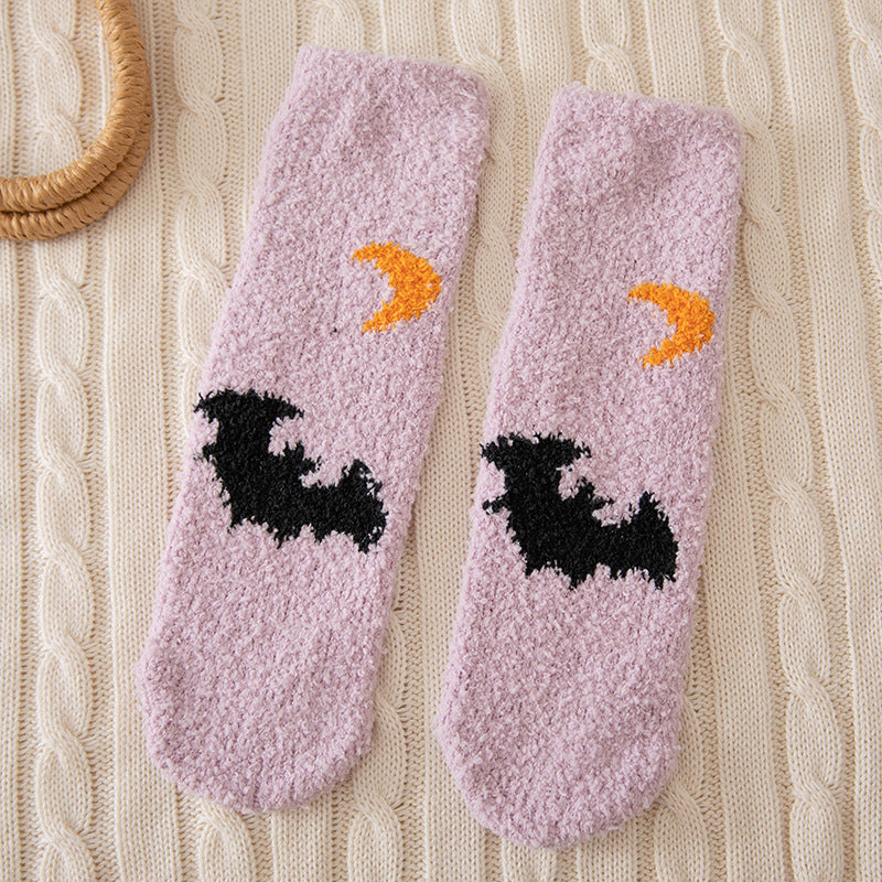 Halloween Floor Socks Fluffy Cozy Warm Soft Indoor Socks