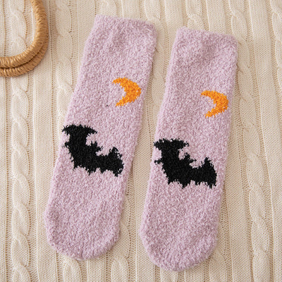 Halloween Floor Socks Fluffy Cozy Warm Soft Indoor Socks