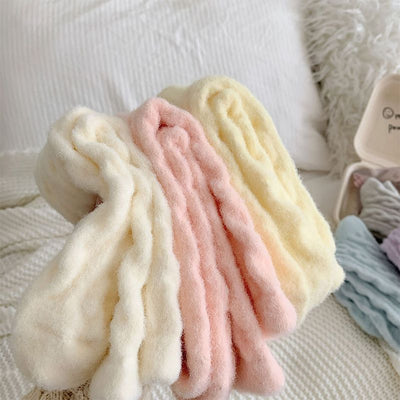 Soft Waxy Macaron Color Thermal Socks For Women Cozy Warm Gift