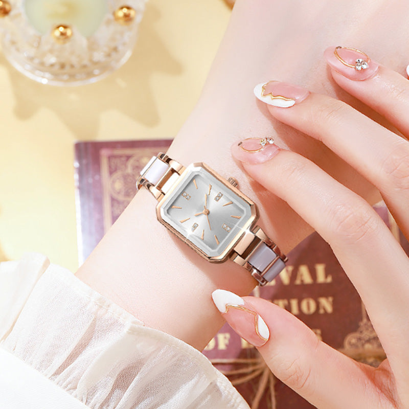 Couple's Rectangular Quartz Watch Stylish Fashion Timepiece