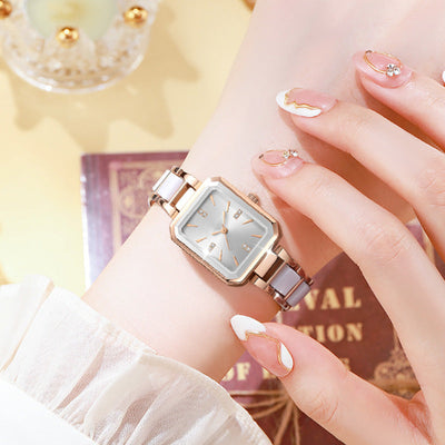 Couple's Rectangular Quartz Watch Stylish Fashion Timepiece
