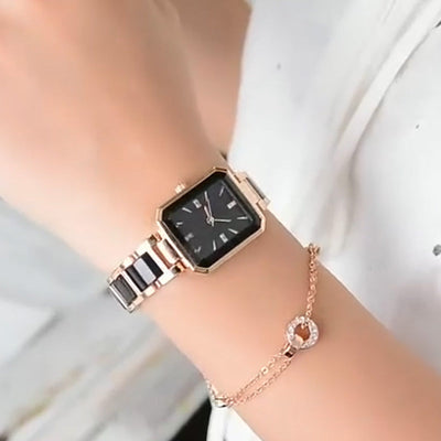 Couple's Rectangular Quartz Watch Stylish Fashion Timepiece