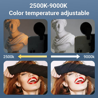 Magnetic Ring Phone Fill Light With Adjustable Clip For Selfies