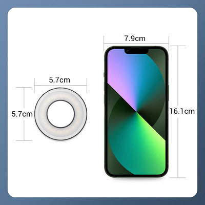 Magnetic Ring Phone Fill Light With Adjustable Clip For Selfies