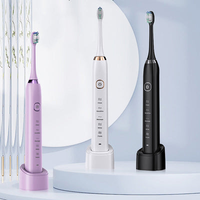 Sonic Electric Toothbrush Set With Soft Bristles For Gentle Cleaning