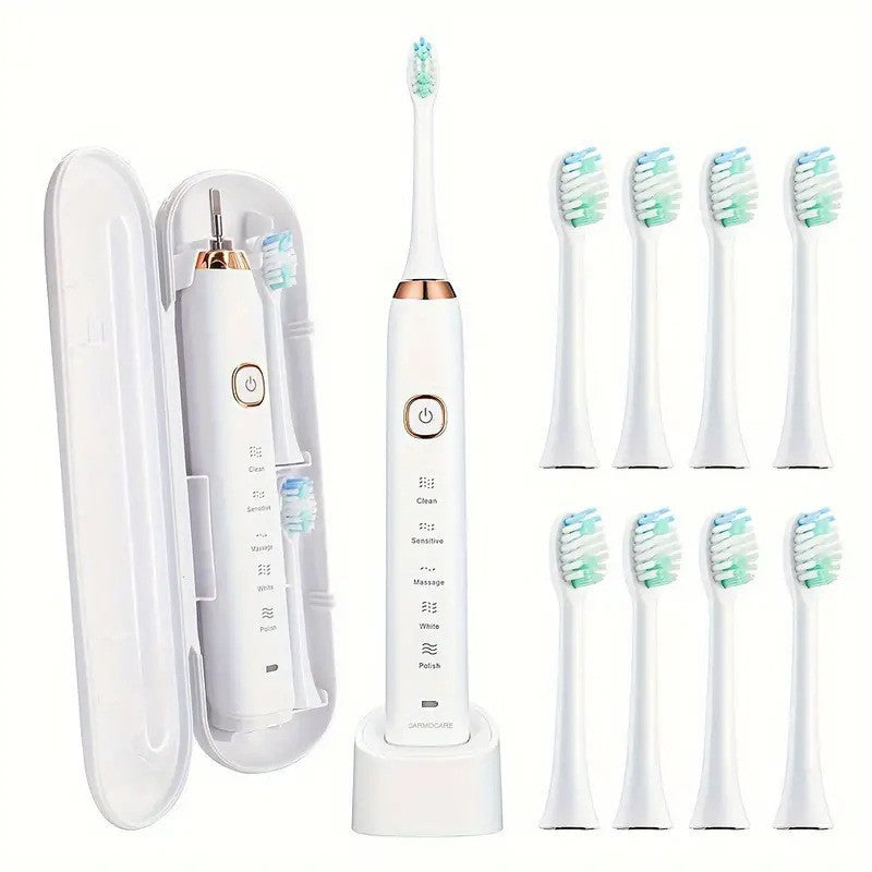 Sonic Electric Toothbrush Set With Soft Bristles For Gentle Cleaning