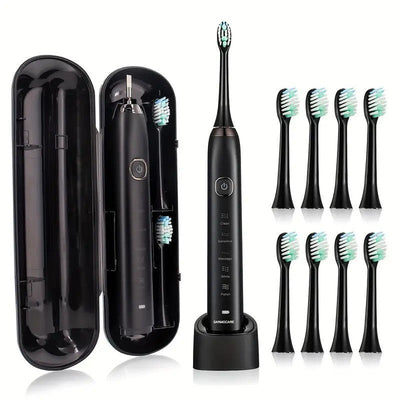 Sonic Electric Toothbrush Set With Soft Bristles For Gentle Cleaning