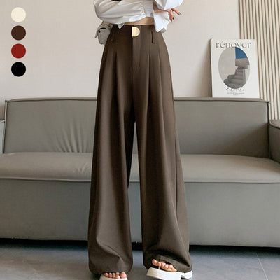 High Waist Wide Leg Trousers Women Elegant Office Pants