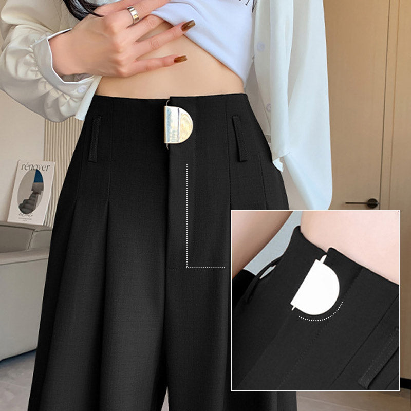 High Waist Wide Leg Trousers Women Elegant Office Pants