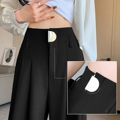High Waist Wide Leg Trousers Women Elegant Office Pants