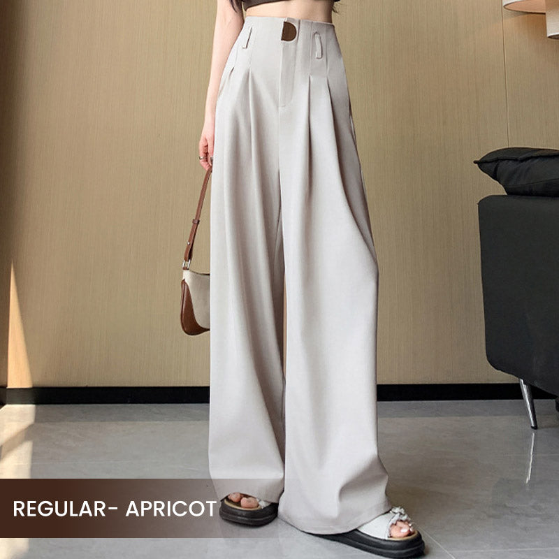 High Waist Wide Leg Trousers Women Elegant Office Pants
