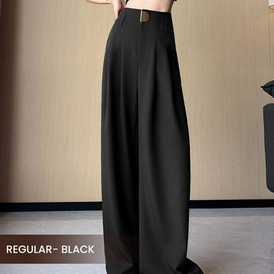 High Waist Wide Leg Trousers Women Elegant Office Pants