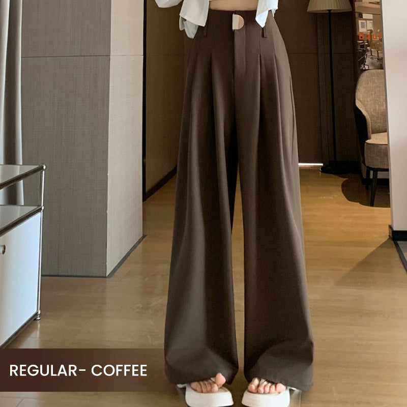High Waist Wide Leg Trousers Women Elegant Office Pants