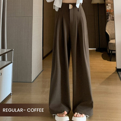 High Waist Wide Leg Trousers Women Elegant Office Pants