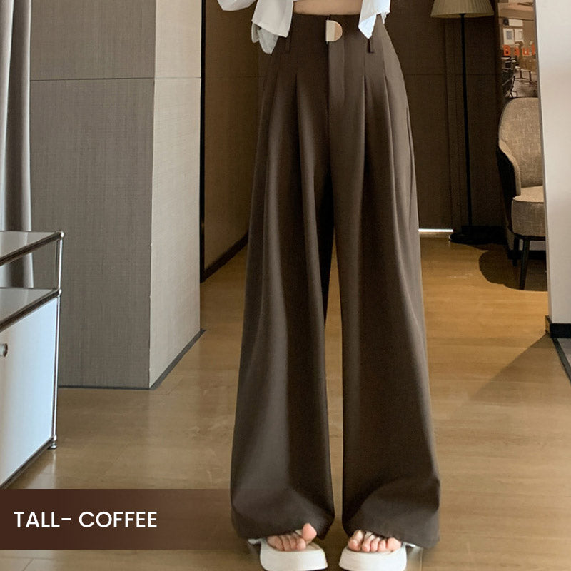 High Waist Wide Leg Trousers Women Elegant Office Pants