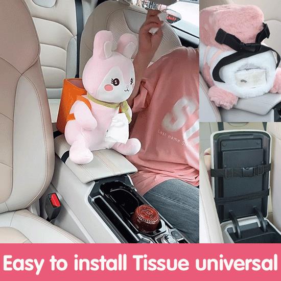 Car-mounted Tissue Box With Dual-purpose Trash And Storage Container