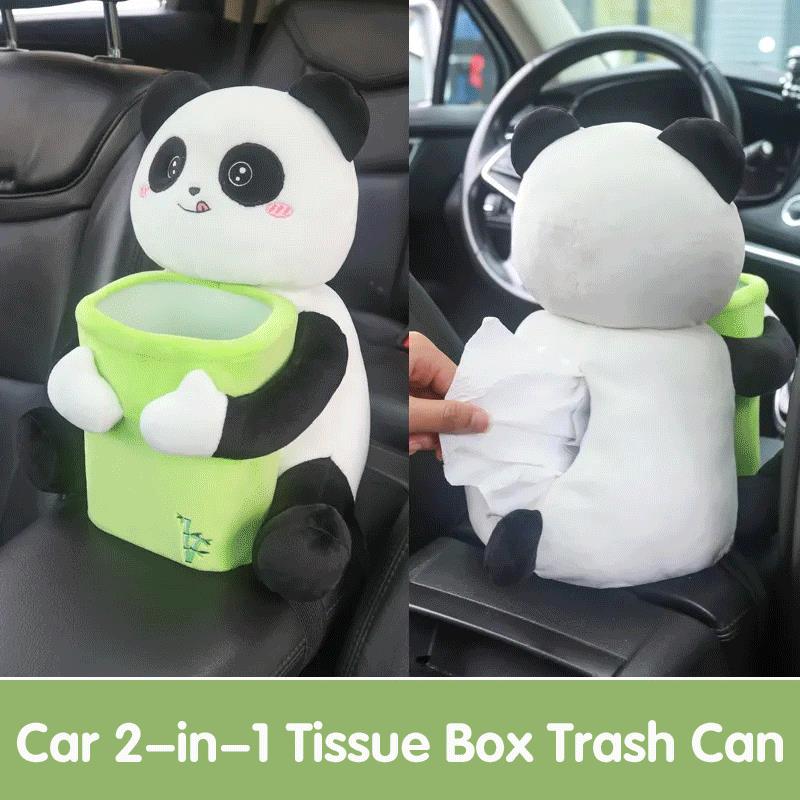 Car-mounted Tissue Box With Dual-purpose Trash And Storage Container