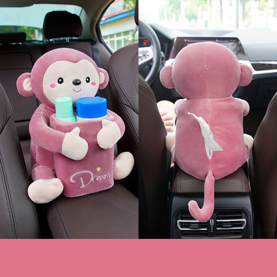 Car-mounted Tissue Box With Dual-purpose Trash And Storage Container