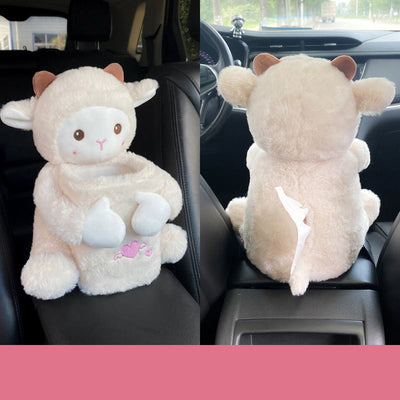 Car-mounted Tissue Box With Dual-purpose Trash And Storage Container