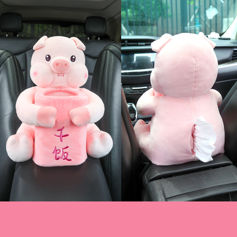 Car-mounted Tissue Box With Dual-purpose Trash And Storage Container