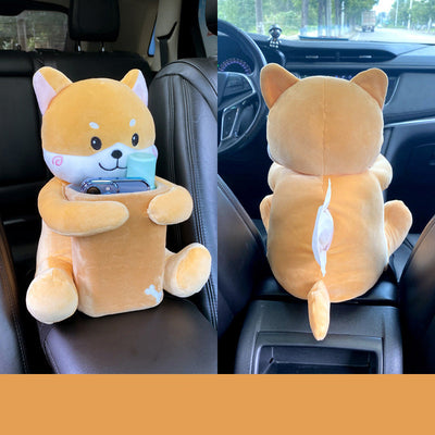 Car-mounted Tissue Box With Dual-purpose Trash And Storage Container