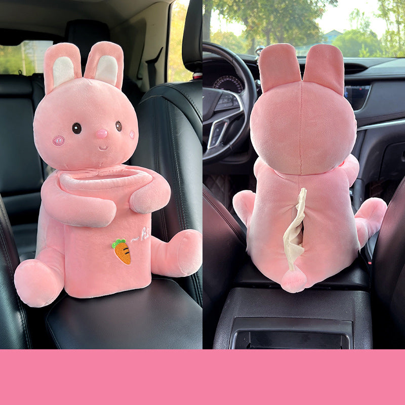 Car-mounted Tissue Box With Dual-purpose Trash And Storage Container