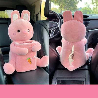 Car-mounted Tissue Box With Dual-purpose Trash And Storage Container