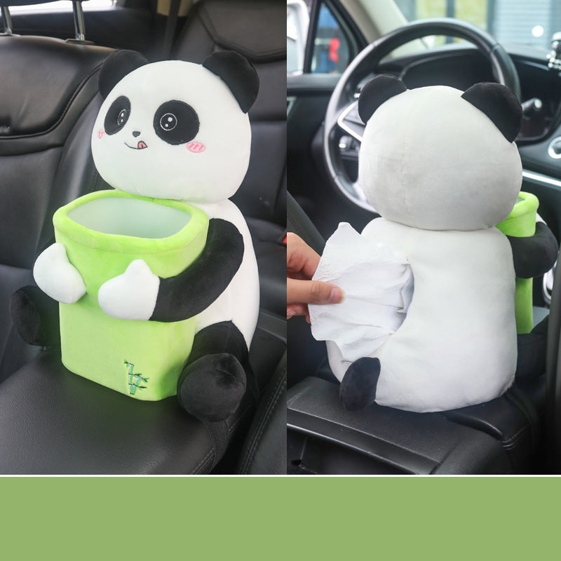 Car-mounted Tissue Box With Dual-purpose Trash And Storage Container