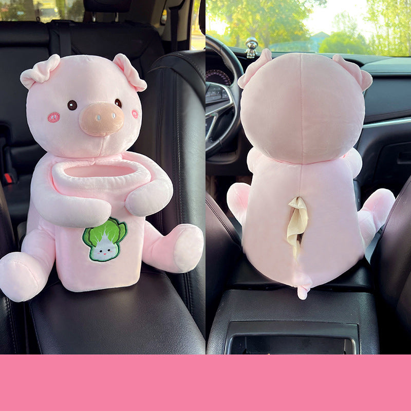 Car-mounted Tissue Box With Dual-purpose Trash And Storage Container