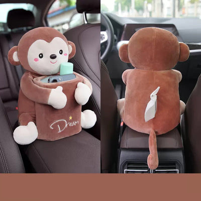 Car-mounted Tissue Box With Dual-purpose Trash And Storage Container