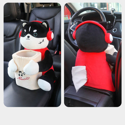 Car-mounted Tissue Box With Dual-purpose Trash And Storage Container