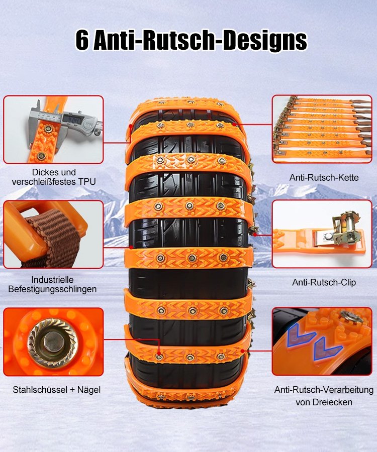 Non Slip Tire Chain For Compatible Cars Easy Fit And Durable