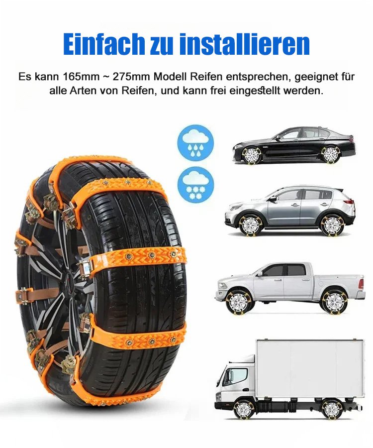 Non Slip Tire Chain For Compatible Cars Easy Fit And Durable