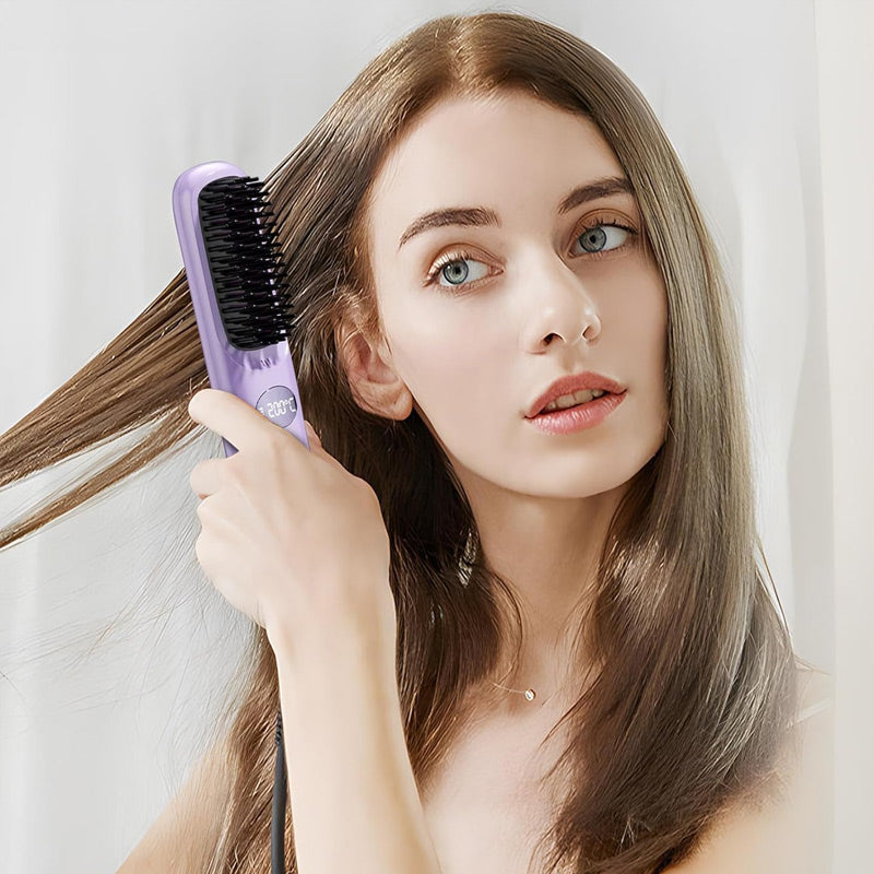 Cordless Hair Straightener With LED Display Portable Styling Tool
