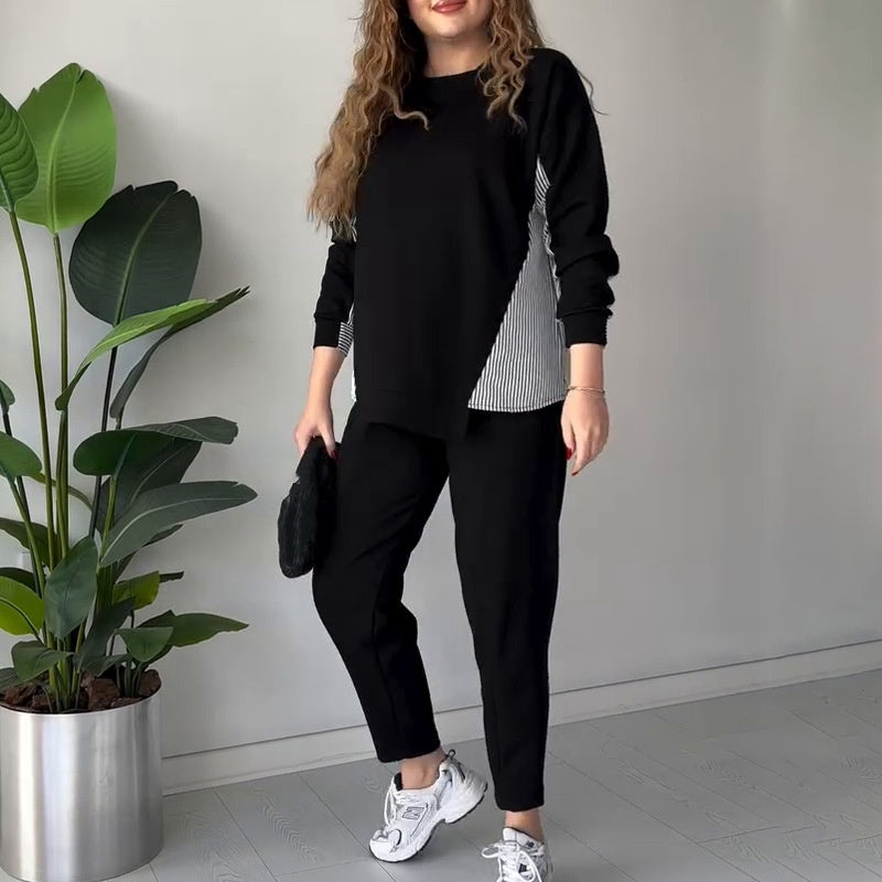 Women's 2-Piece Lounge Set Color Block Design Comfortable Fit