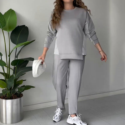 Women's 2-Piece Lounge Set Color Block Design Comfortable Fit