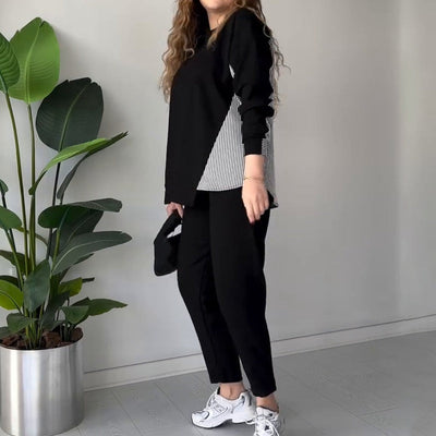 Women's 2-Piece Lounge Set Color Block Design Comfortable Fit