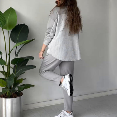 Women's 2-Piece Lounge Set Color Block Design Comfortable Fit