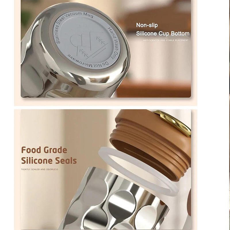 Large Capacity Temperature Display Coffee Cup With Leak Proof Lid