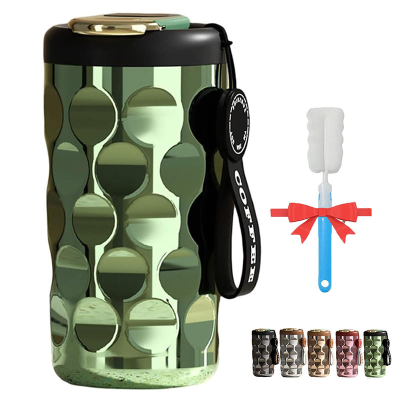 Large Capacity Temperature Display Coffee Cup With Leak Proof Lid